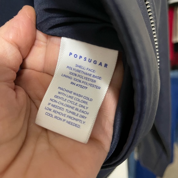 Women’s Navy Blue Faux Leather Jacket Size Medium - Picture 3 of 6